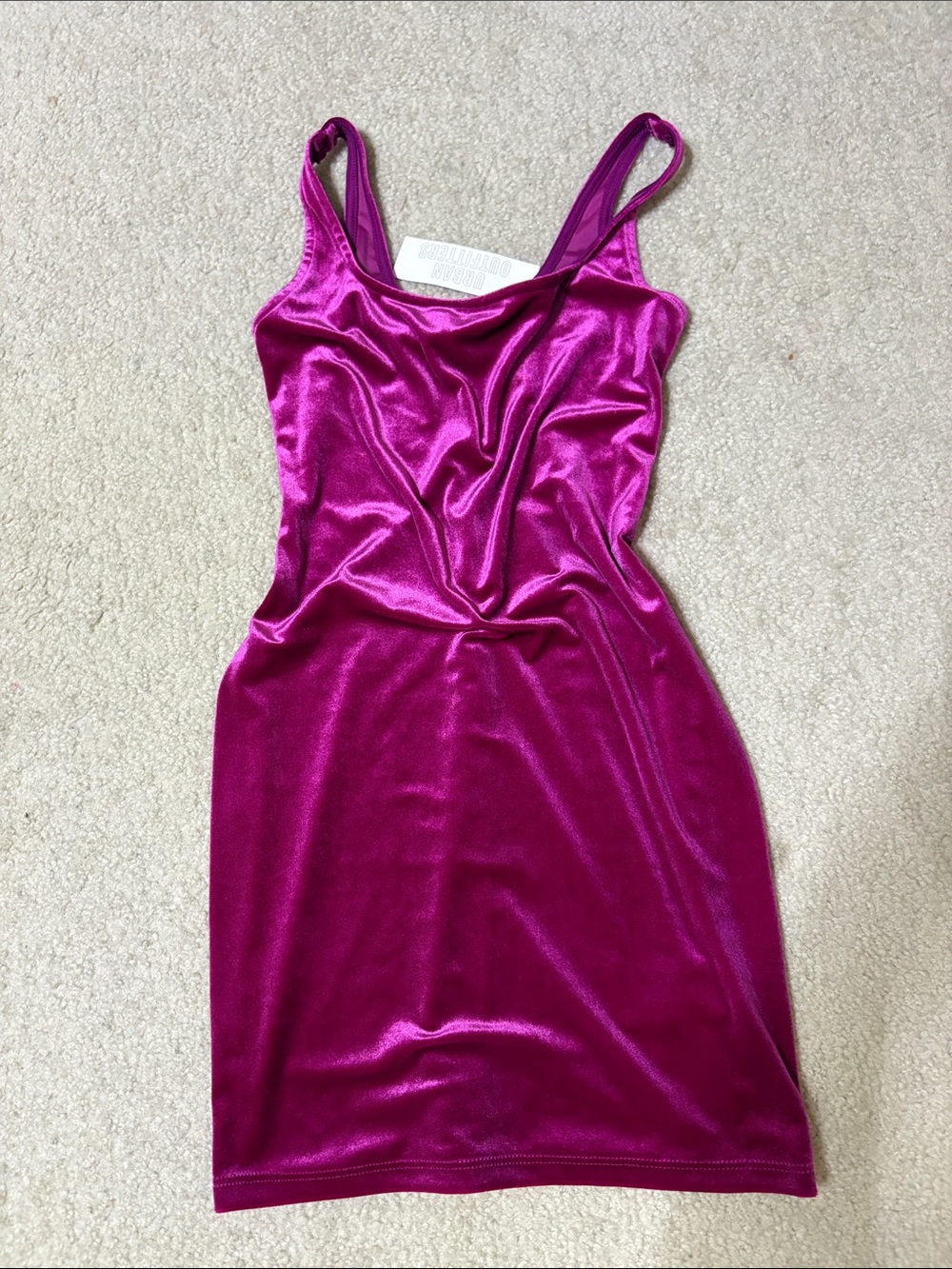 Urban Outfitters Fuchsia Velvet Slip Dress. Size s nwt